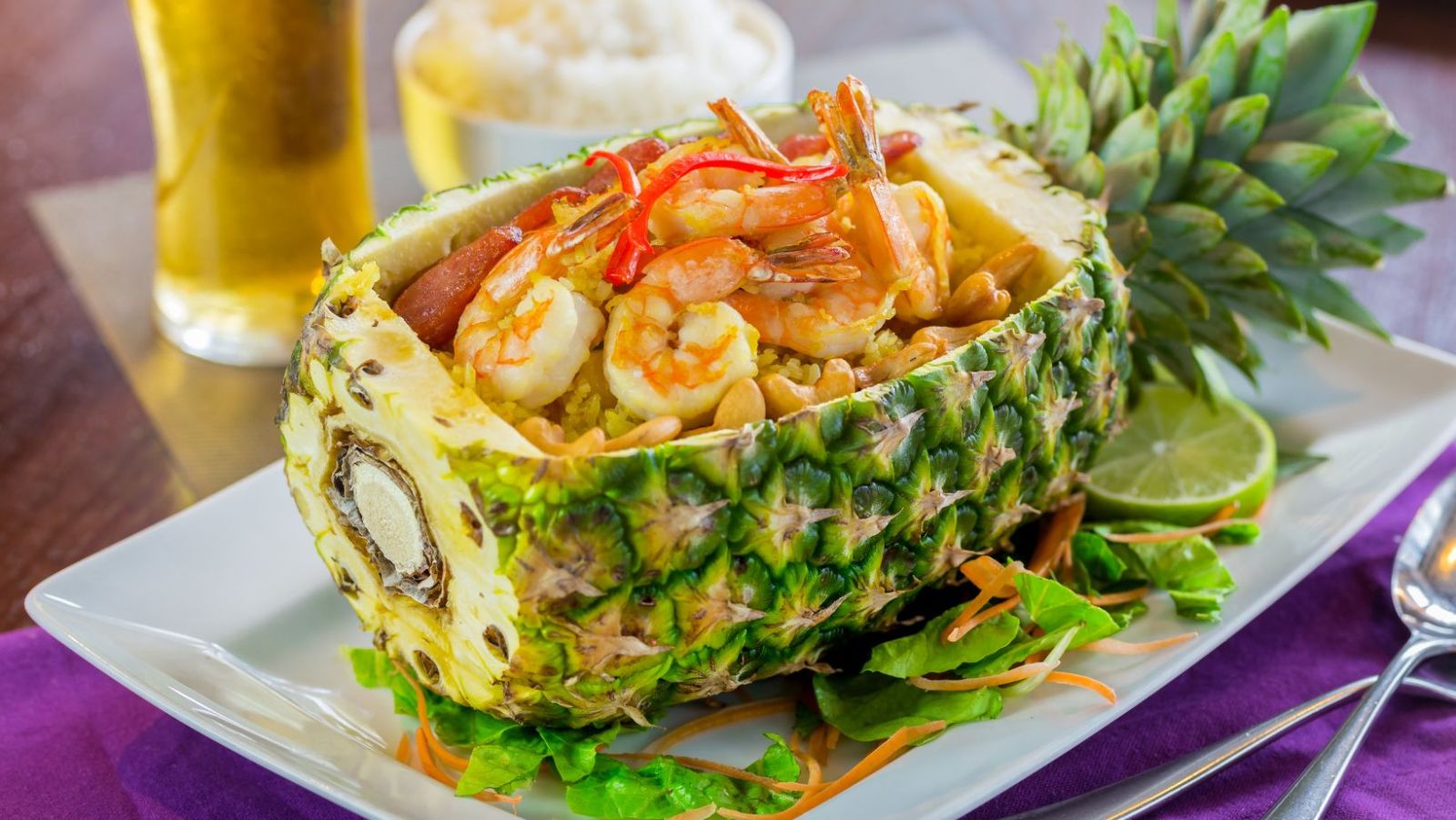 Riz sauté Thaïlandais à l Ananas Khao Pad Sapparot Recette Authentique